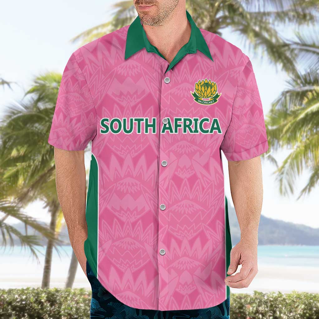 Pink South Africa Cricket Custom Hawaiian Shirt Proteas Be Way Pink - Vibe Hoodie Shop