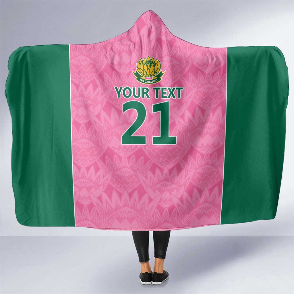 Pink South Africa Cricket Custom Hooded Blanket Proteas Be Way Pink