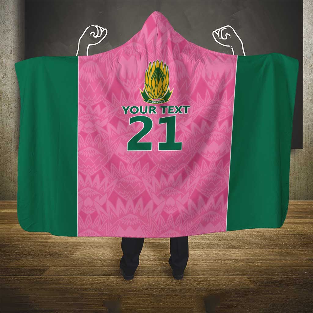 Pink South Africa Cricket Custom Hooded Blanket Proteas Be Way Pink