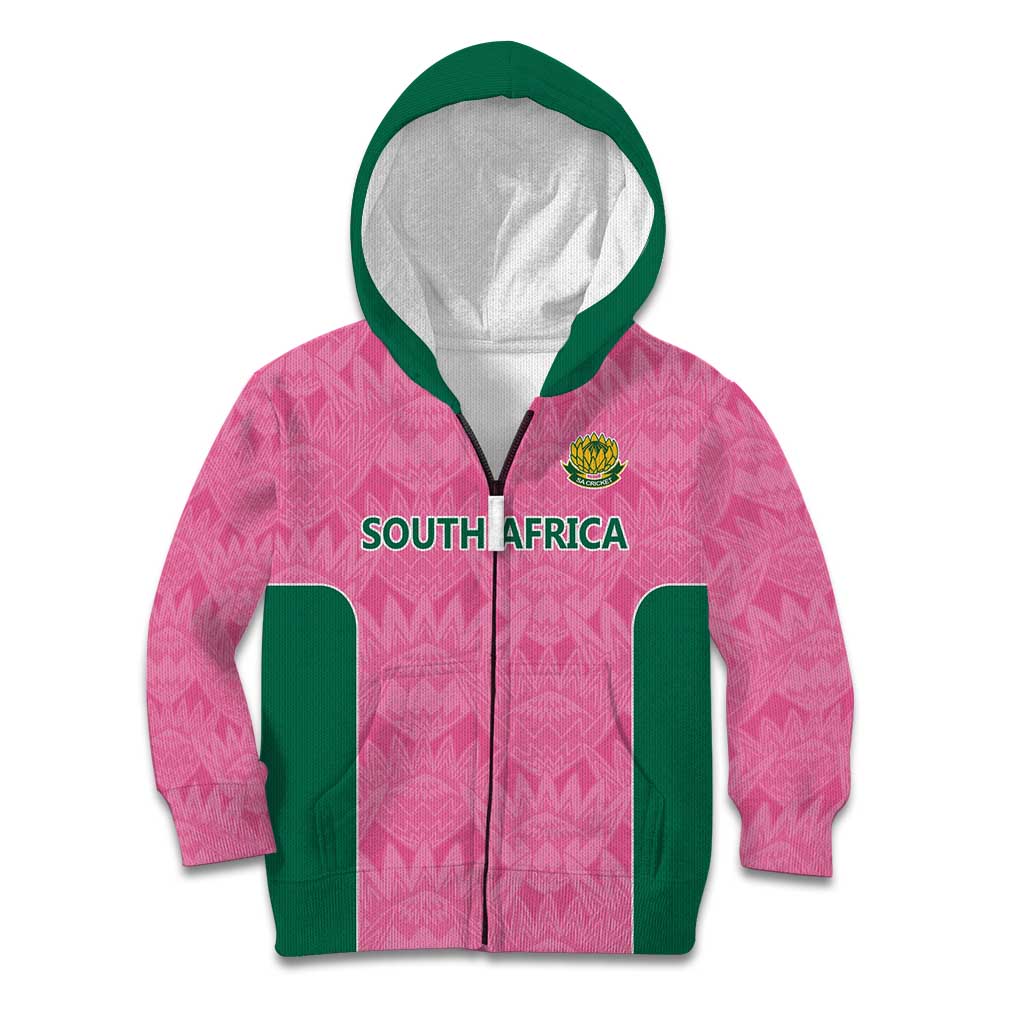 Pink South Africa Cricket Custom Kid Hoodie Proteas Be Way Pink - Vibe Hoodie Shop