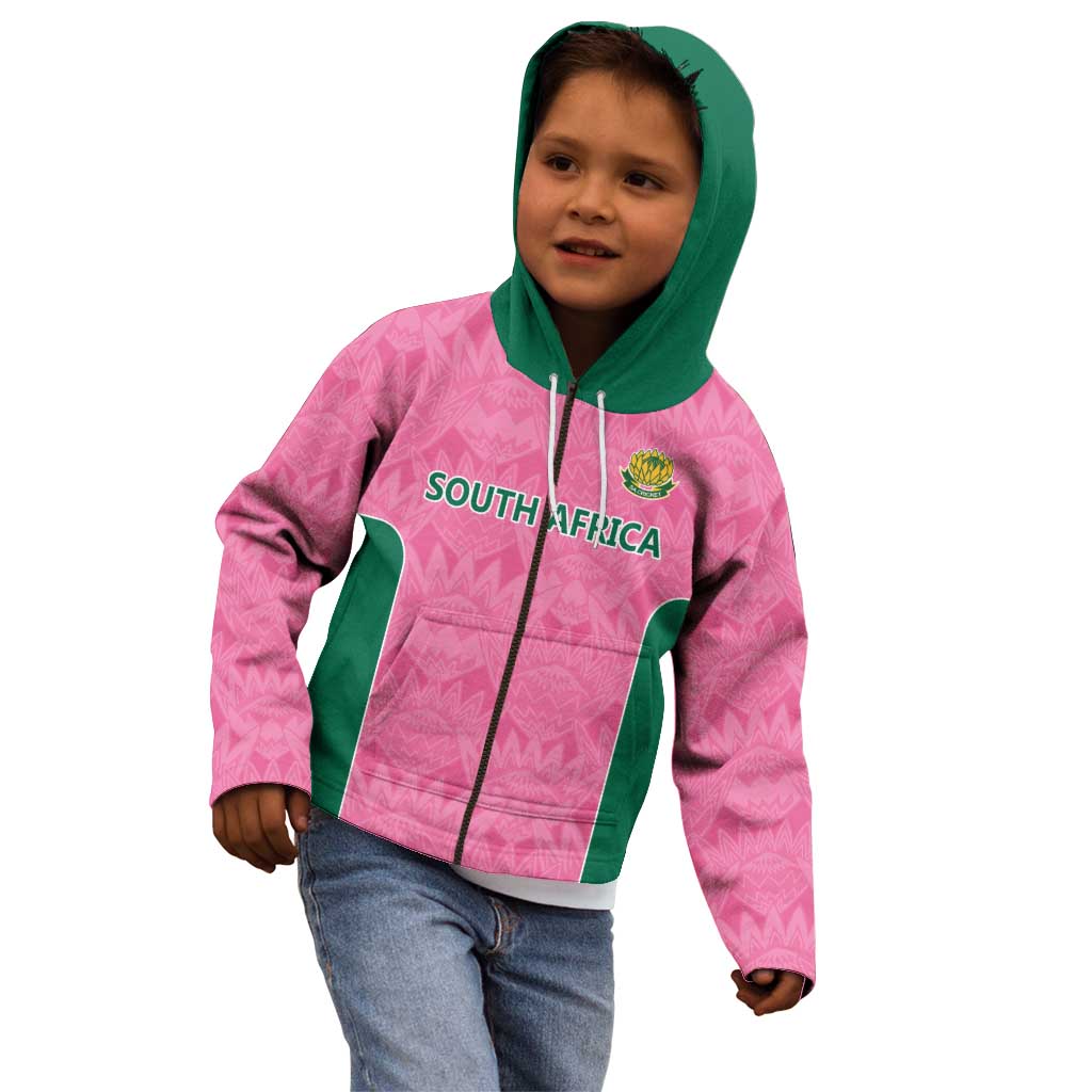 Pink South Africa Cricket Custom Kid Hoodie Proteas Be Way Pink - Vibe Hoodie Shop