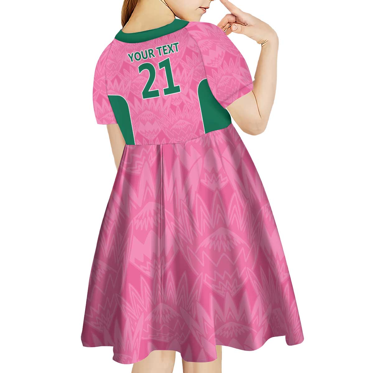 Pink South Africa Cricket Custom Kid Short Sleeve Dress Proteas Be Way Pink - Vibe Hoodie Shop