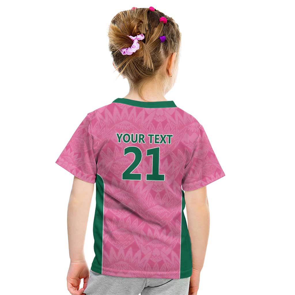 Pink South Africa Cricket Custom Kid T Shirt Proteas Be Way Pink - Vibe Hoodie Shop