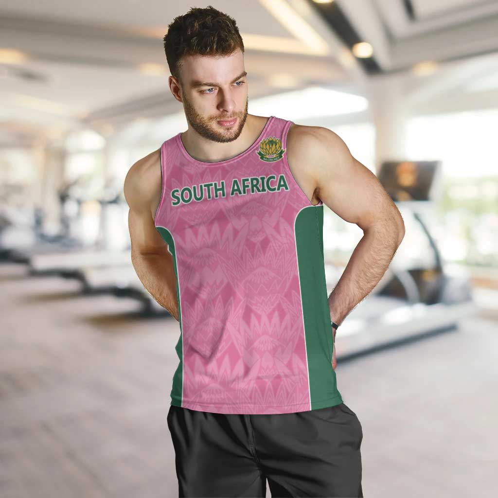 Pink South Africa Cricket Custom Men Tank Top Proteas Be Way Pink - Vibe Hoodie Shop