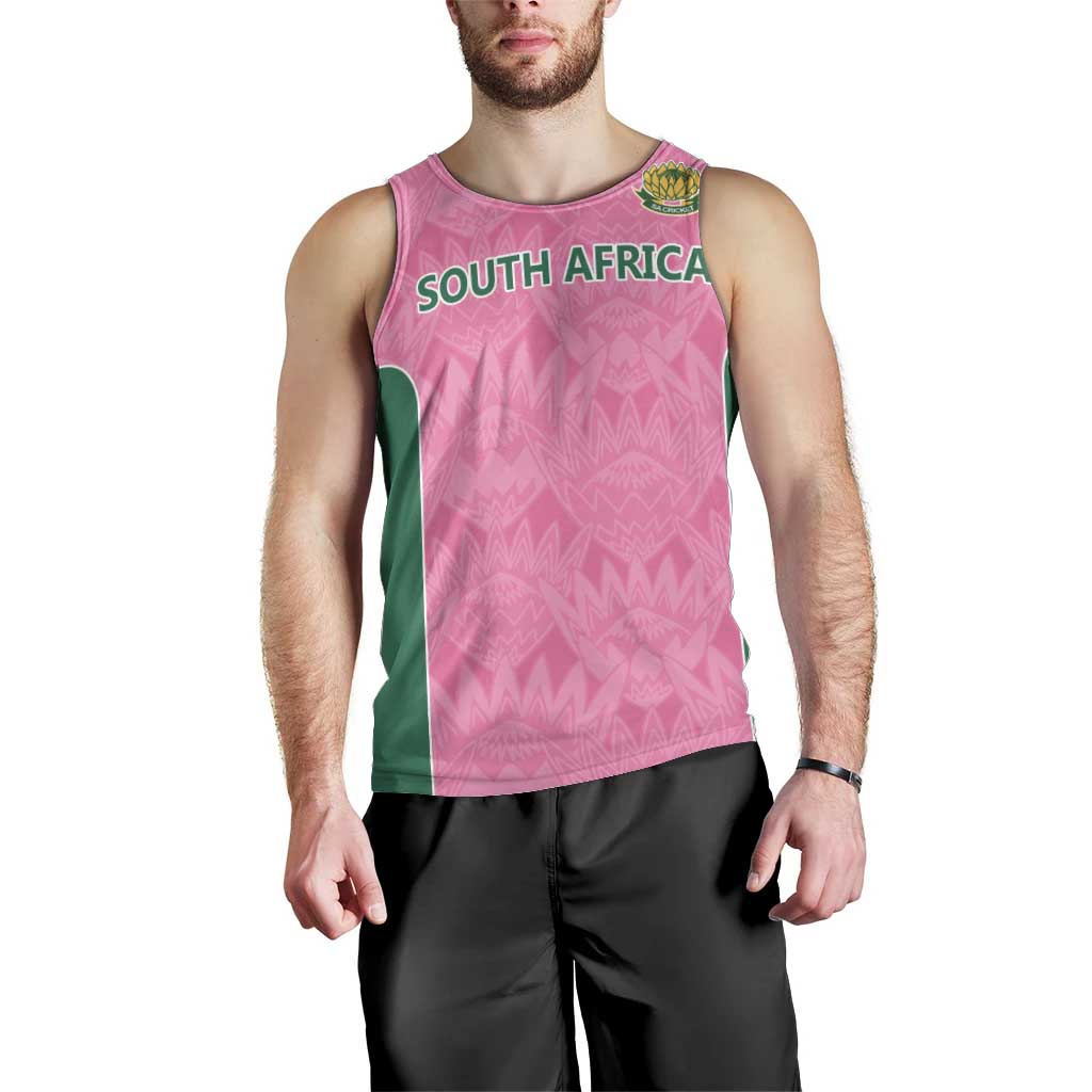 Pink South Africa Cricket Custom Men Tank Top Proteas Be Way Pink - Vibe Hoodie Shop