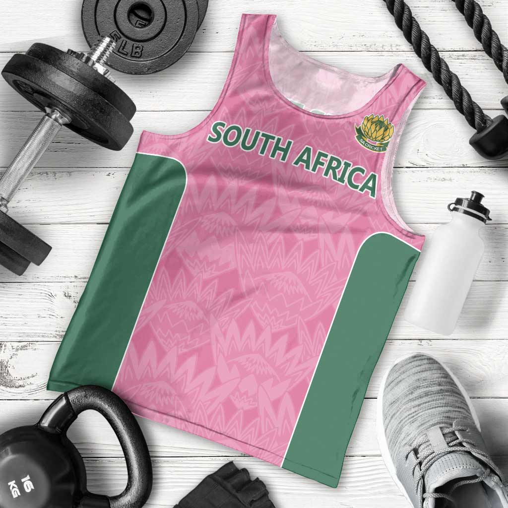 Pink South Africa Cricket Custom Men Tank Top Proteas Be Way Pink - Vibe Hoodie Shop