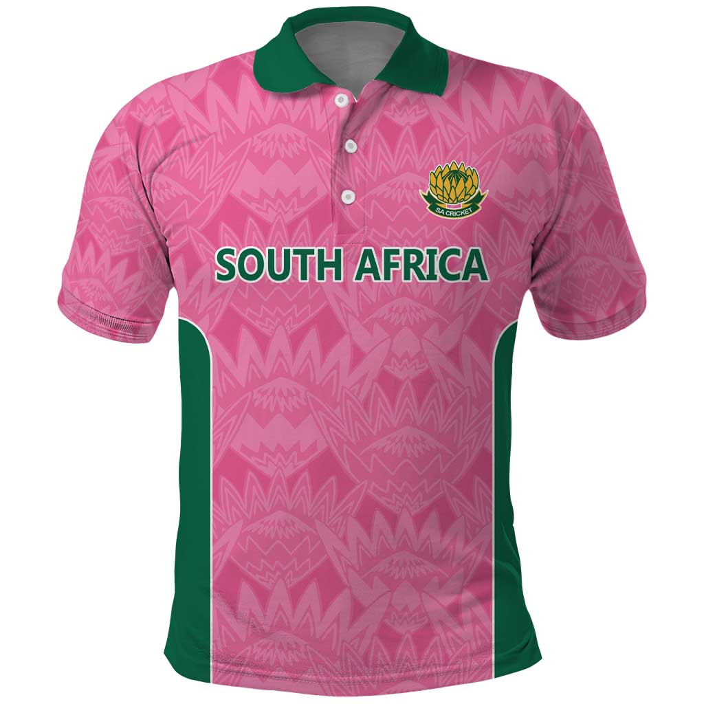 Pink South Africa Cricket Custom Polo Shirt Proteas Be Way Pink LT9 - Vibe Hoodie Shop