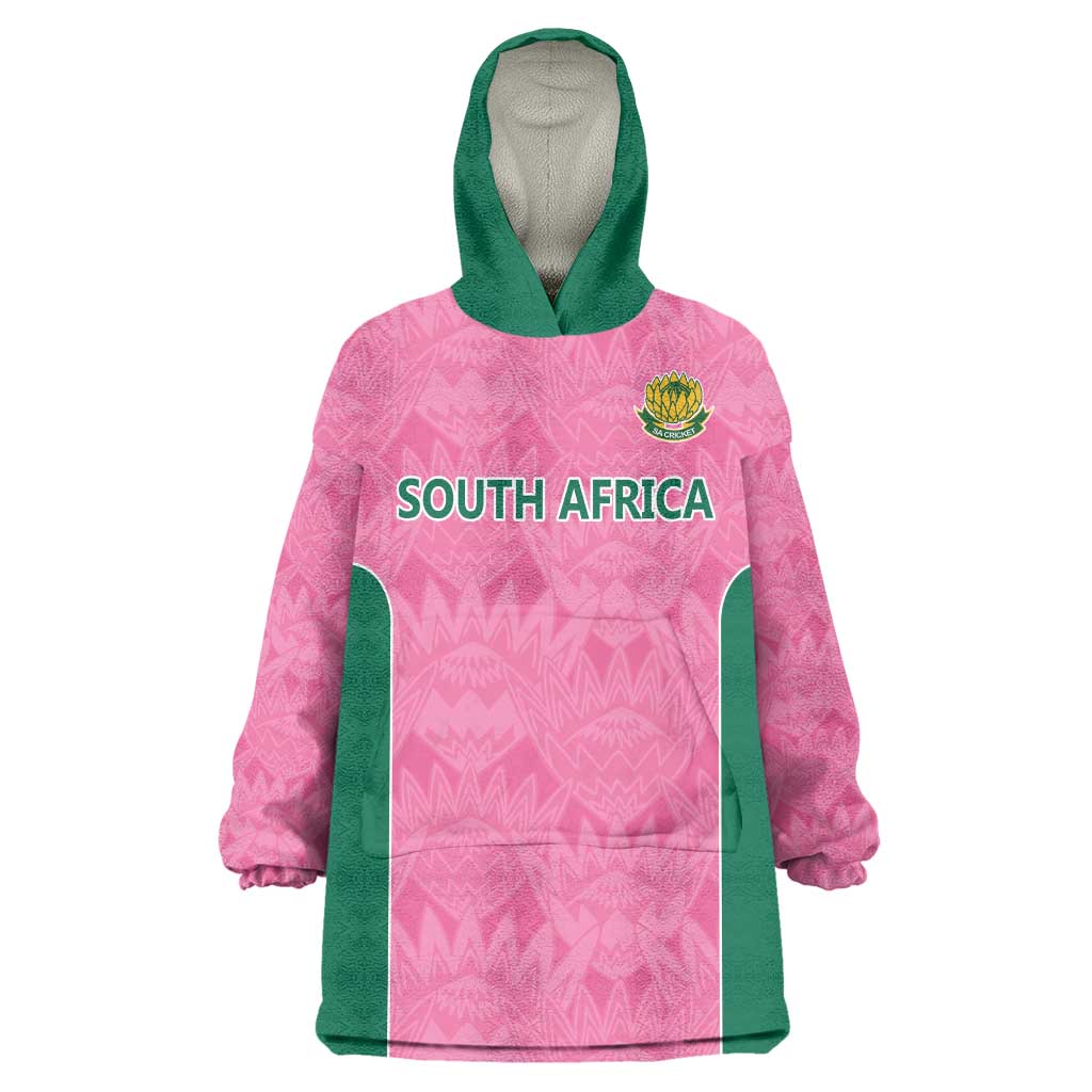 Pink South Africa Cricket Custom Wearable Blanket Hoodie Proteas Be Way Pink - Vibe Hoodie Shop