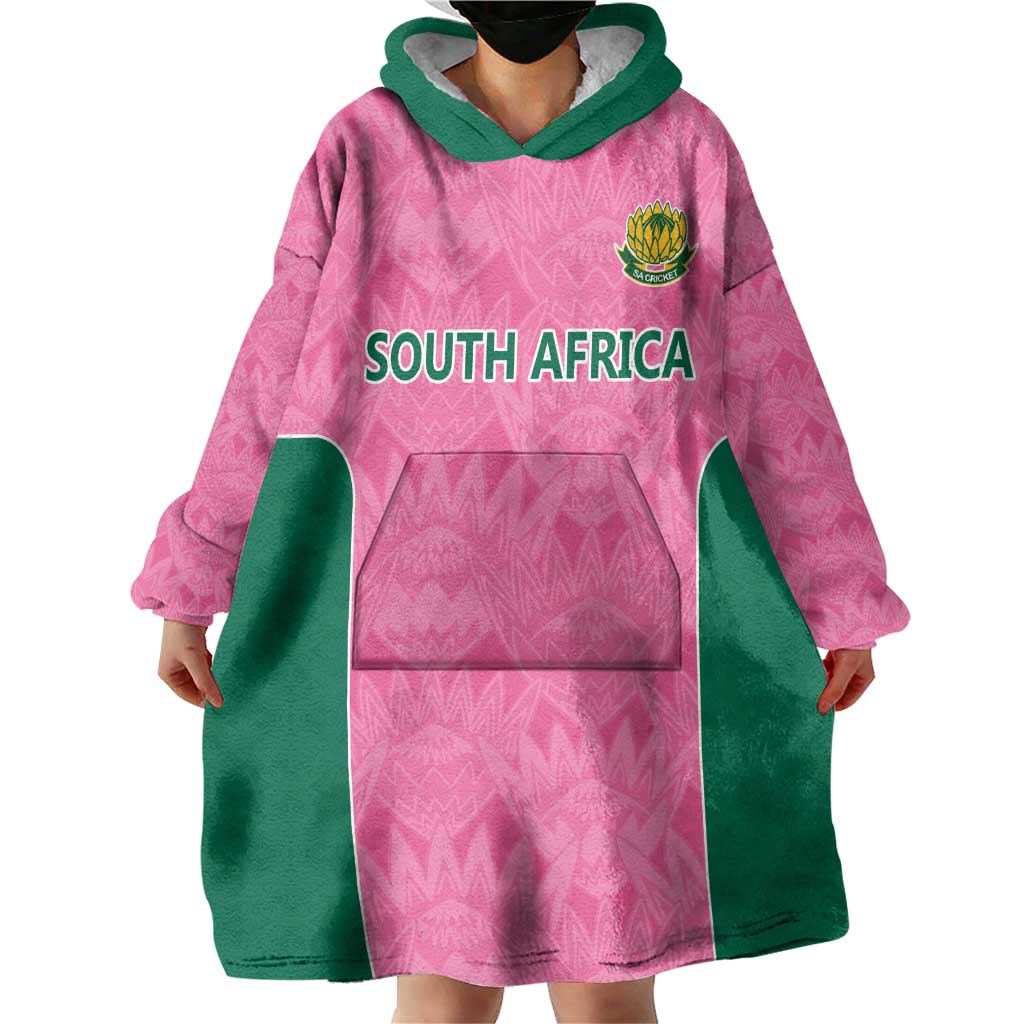 Pink South Africa Cricket Custom Wearable Blanket Hoodie Proteas Be Way Pink - Vibe Hoodie Shop