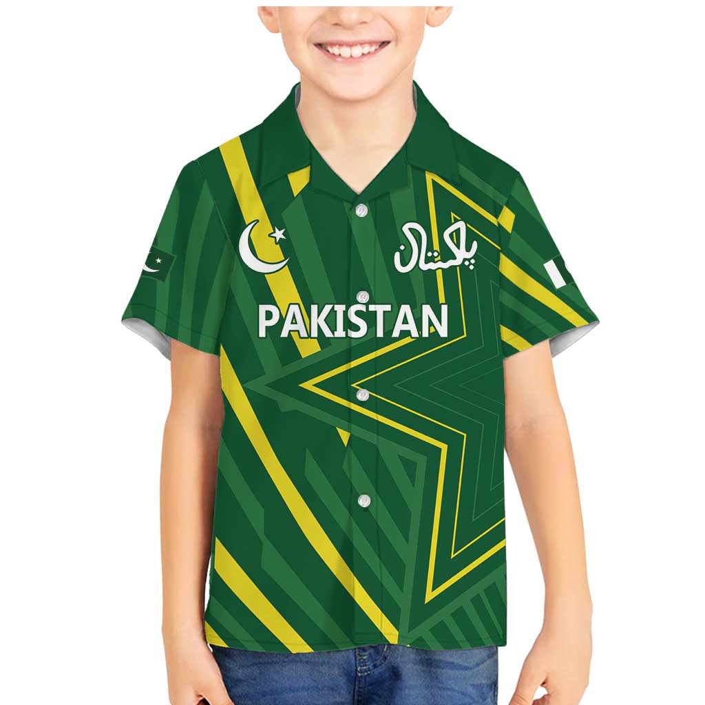 Pakistan Cricket Custom Family Matching Mermaid Dress and Hawaiian Shirt Shaheen Falcon Go Champions