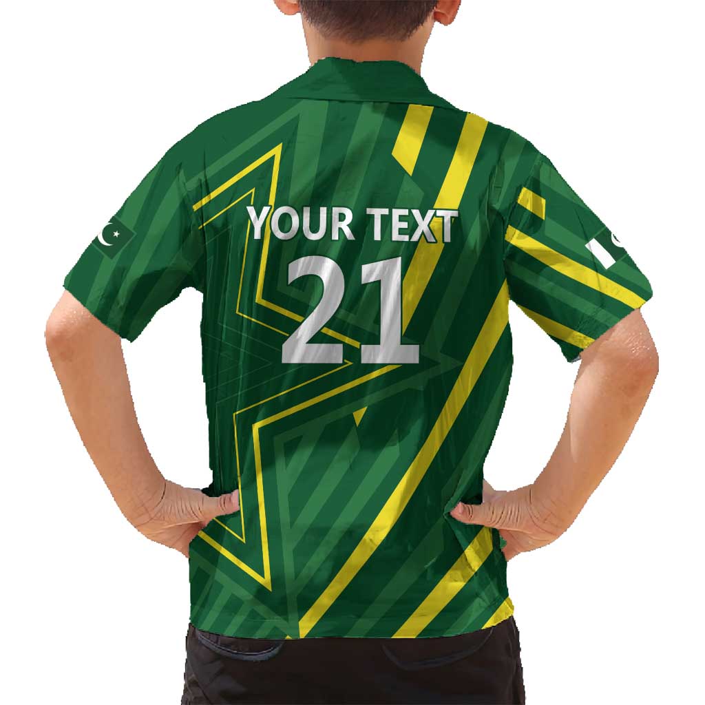 Pakistan Cricket Custom Family Matching Off Shoulder Short Dress and Hawaiian Shirt Shaheen Falcon Go Champions