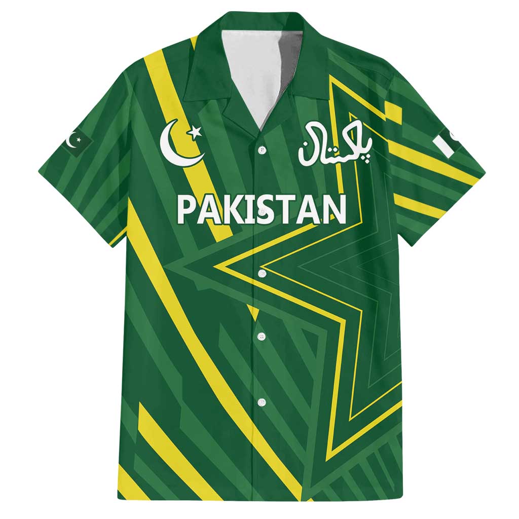 Pakistan Cricket Custom Family Matching Off Shoulder Short Dress and Hawaiian Shirt Shaheen Falcon Go Champions
