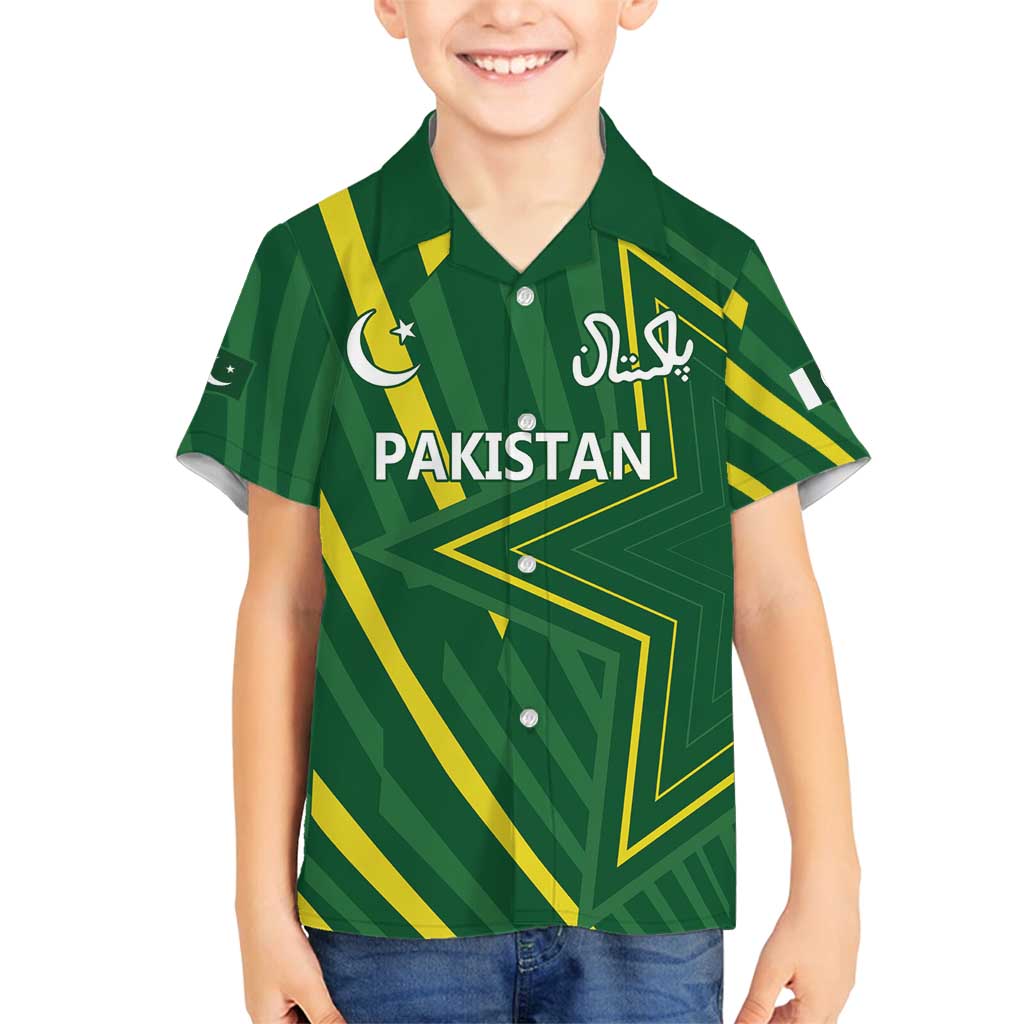Pakistan Cricket Custom Family Matching Off Shoulder Short Dress and Hawaiian Shirt Shaheen Falcon Go Champions