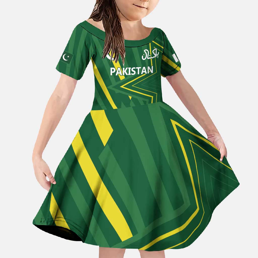 Pakistan Cricket Custom Family Matching Short Sleeve Bodycon Dress and Hawaiian Shirt Shaheen Falcon Go Champions