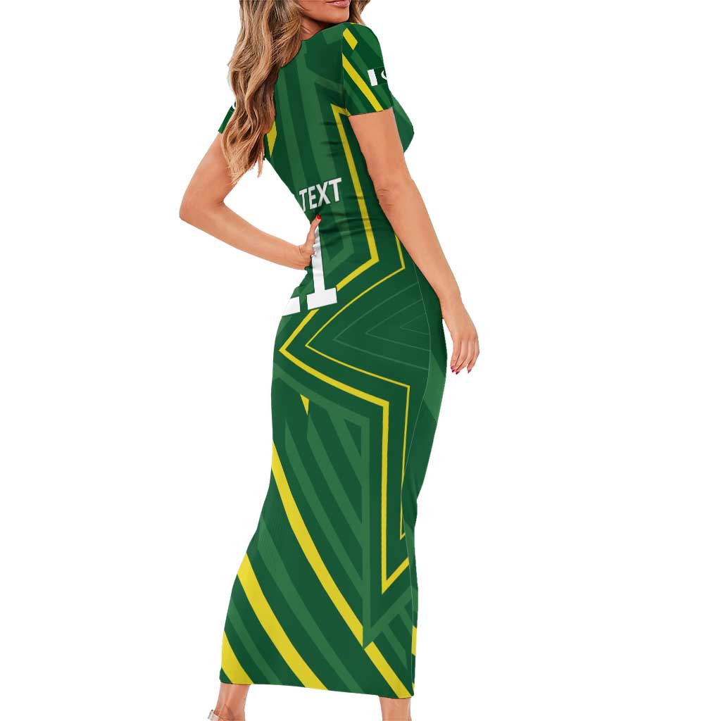 Pakistan Cricket Custom Family Matching Short Sleeve Bodycon Dress and Hawaiian Shirt Shaheen Falcon Go Champions