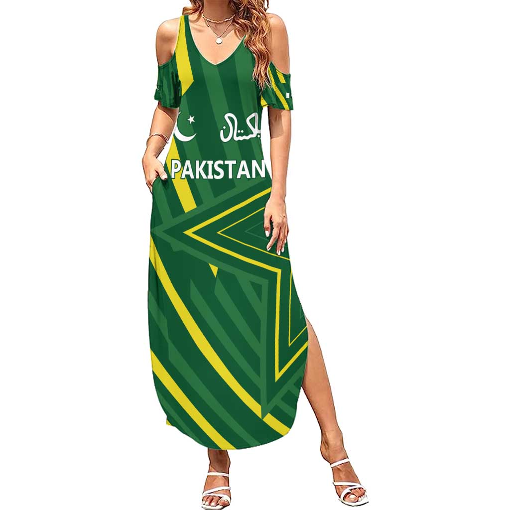 Pakistan Cricket Custom Family Matching Summer Maxi Dress and Hawaiian Shirt Shaheen Falcon Go Champions