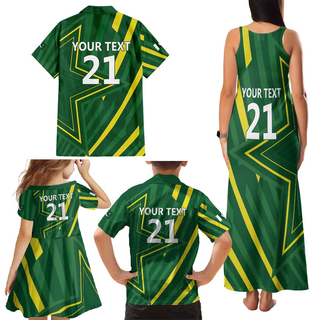 Pakistan Cricket Custom Family Matching Tank Maxi Dress and Hawaiian Shirt Shaheen Falcon Go Champions