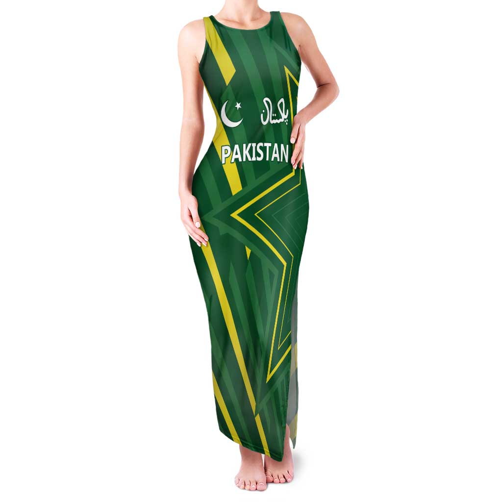 Pakistan Cricket Custom Family Matching Tank Maxi Dress and Hawaiian Shirt Shaheen Falcon Go Champions