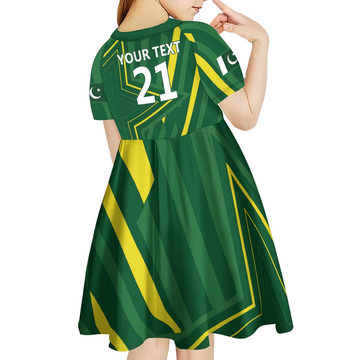 Pakistan Cricket Custom Kid Short Sleeve Dress Shaheen Falcon Go Champions - Vibe Hoodie Shop