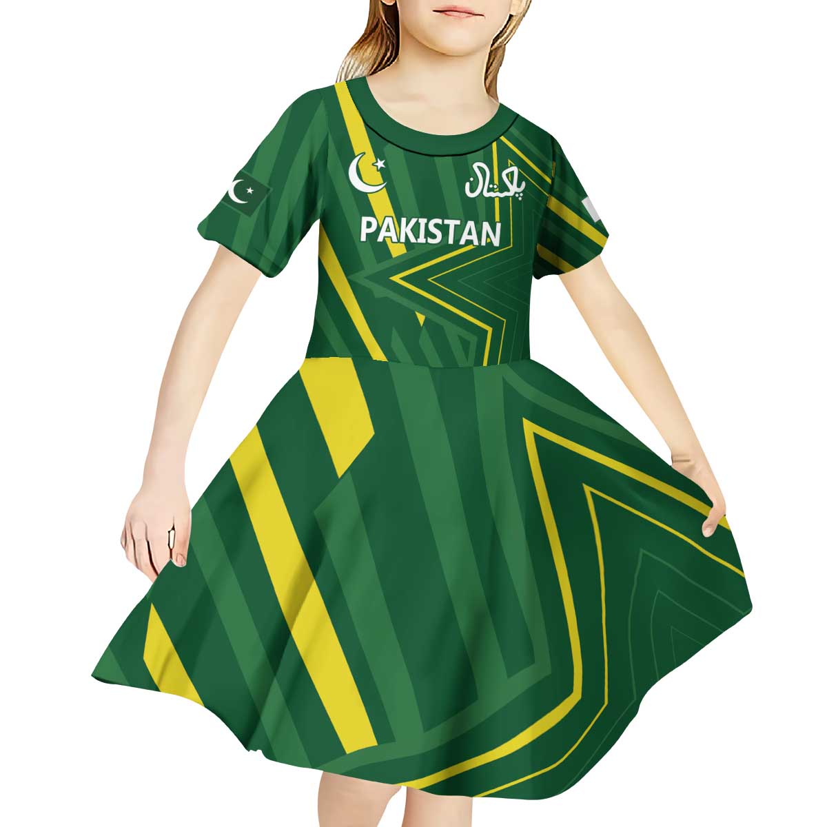 Pakistan Cricket Custom Kid Short Sleeve Dress Shaheen Falcon Go Champions - Vibe Hoodie Shop