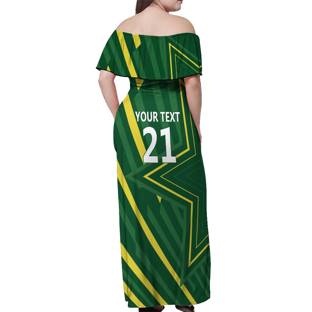 Pakistan Cricket Custom Off Shoulder Maxi Dress Shaheen Falcon Go Champions