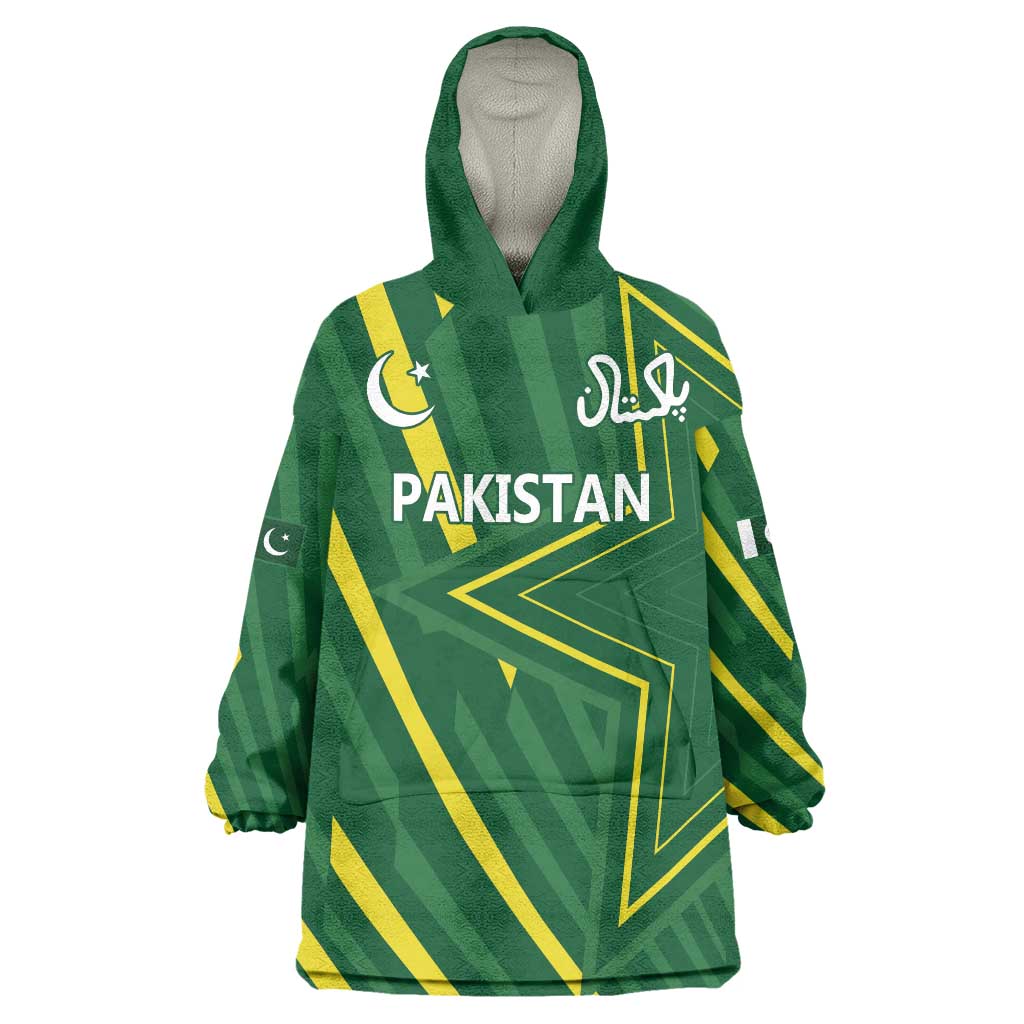 Pakistan Cricket Custom Wearable Blanket Hoodie Shaheen Falcon Go Champions - Vibe Hoodie Shop