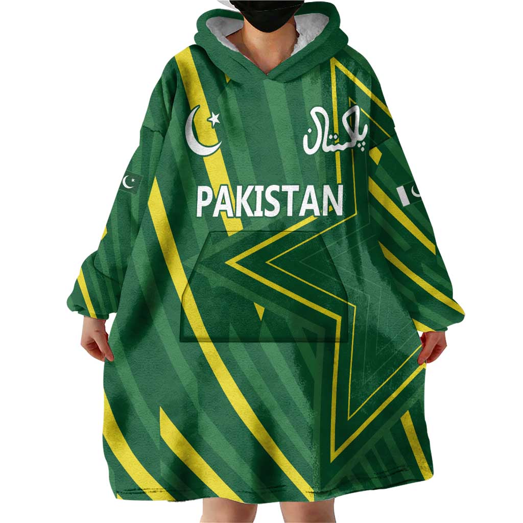 Pakistan Cricket Custom Wearable Blanket Hoodie Shaheen Falcon Go Champions - Vibe Hoodie Shop