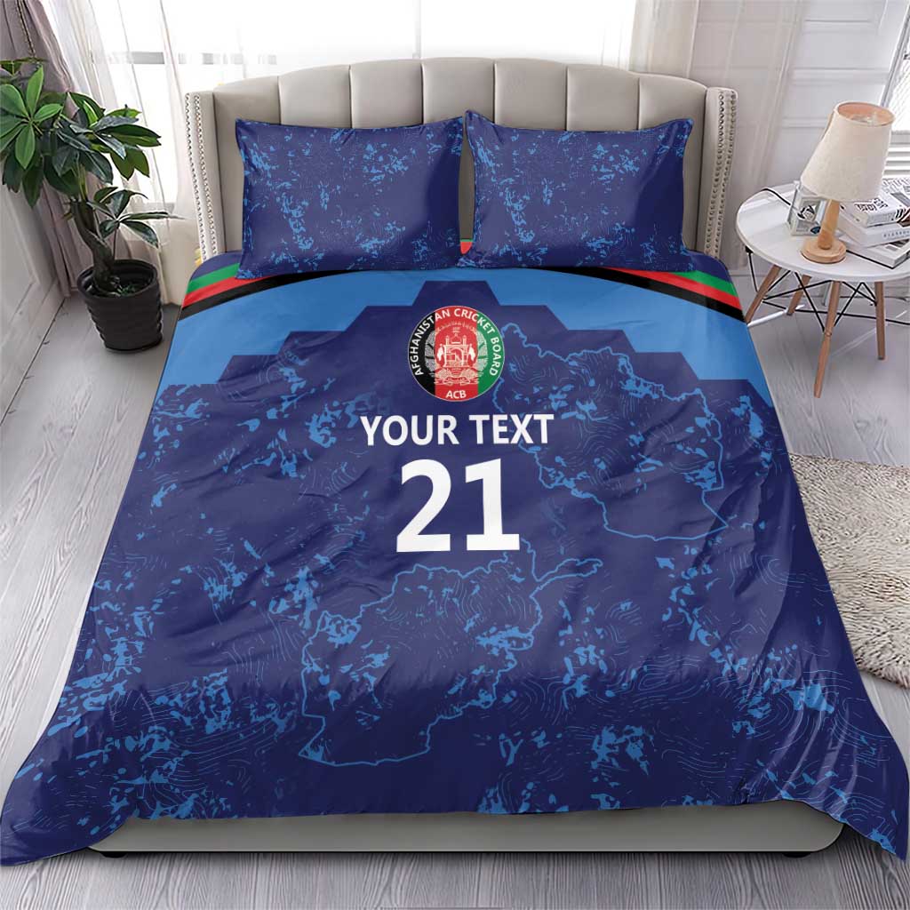 Afghan Atalans Cricket Custom Bedding Set Afghanistan Map with Sporty Style - Vibe Hoodie Shop