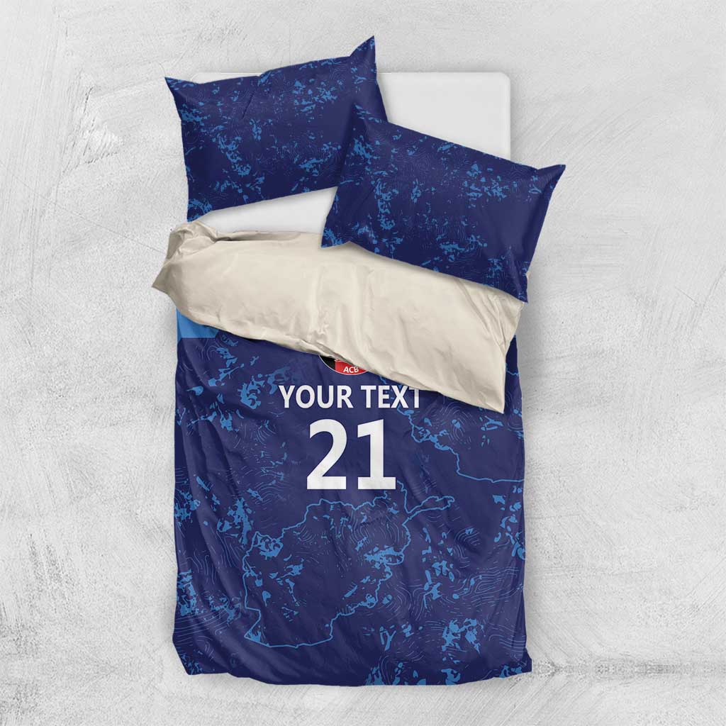 Afghan Atalans Cricket Custom Bedding Set Afghanistan Map with Sporty Style - Vibe Hoodie Shop