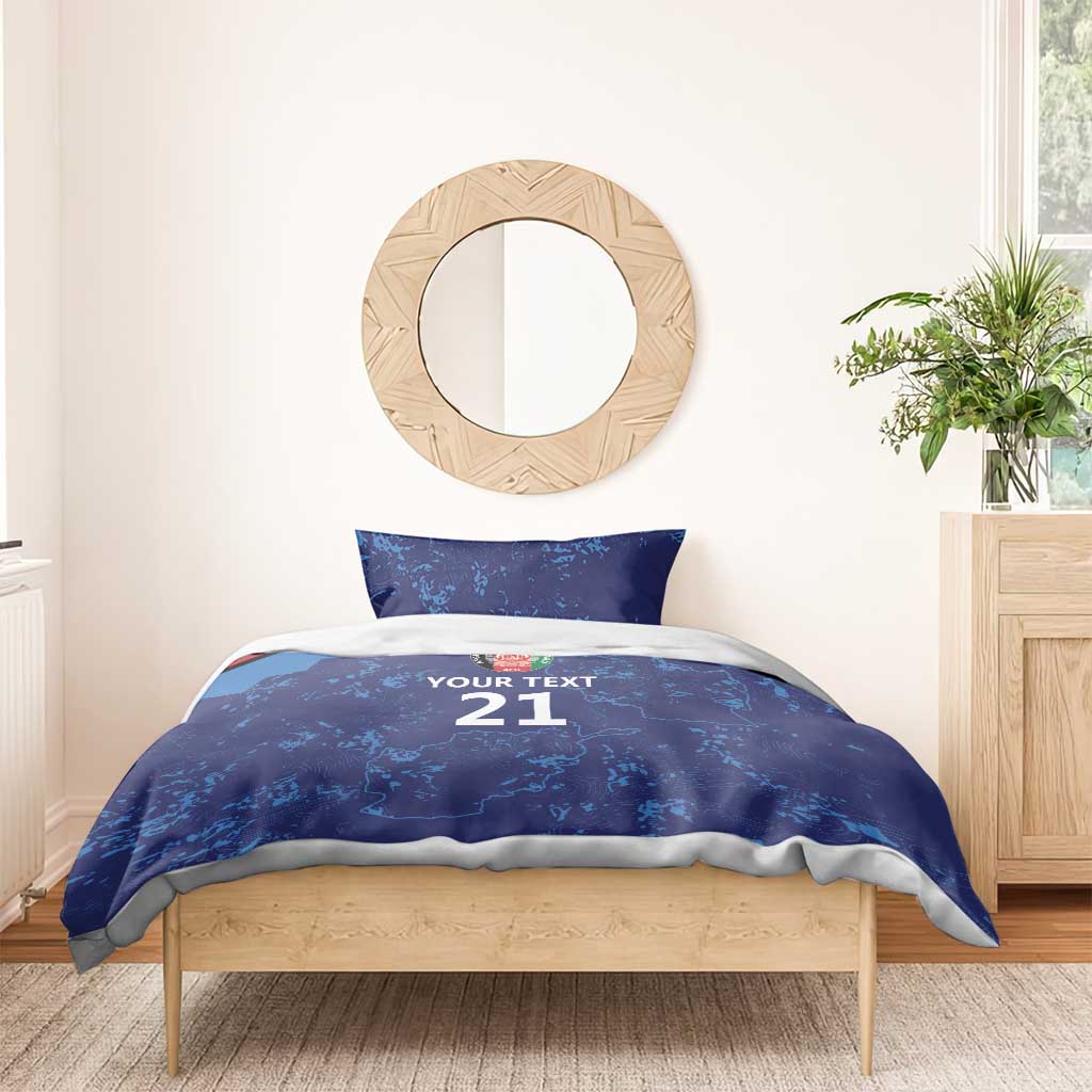 Afghan Atalans Cricket Custom Bedding Set Afghanistan Map with Sporty Style - Vibe Hoodie Shop