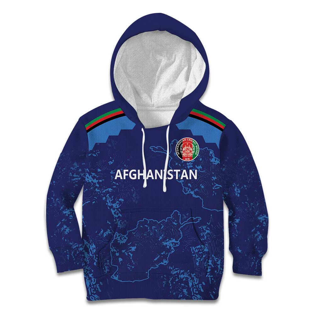 Afghan Atalans Cricket Custom Kid Hoodie Afghanistan Map with Sporty Style - Vibe Hoodie Shop