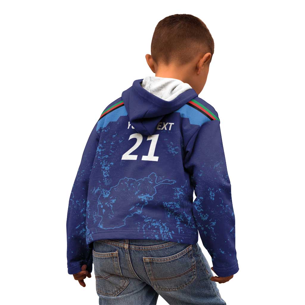 Afghan Atalans Cricket Custom Kid Hoodie Afghanistan Map with Sporty Style - Vibe Hoodie Shop