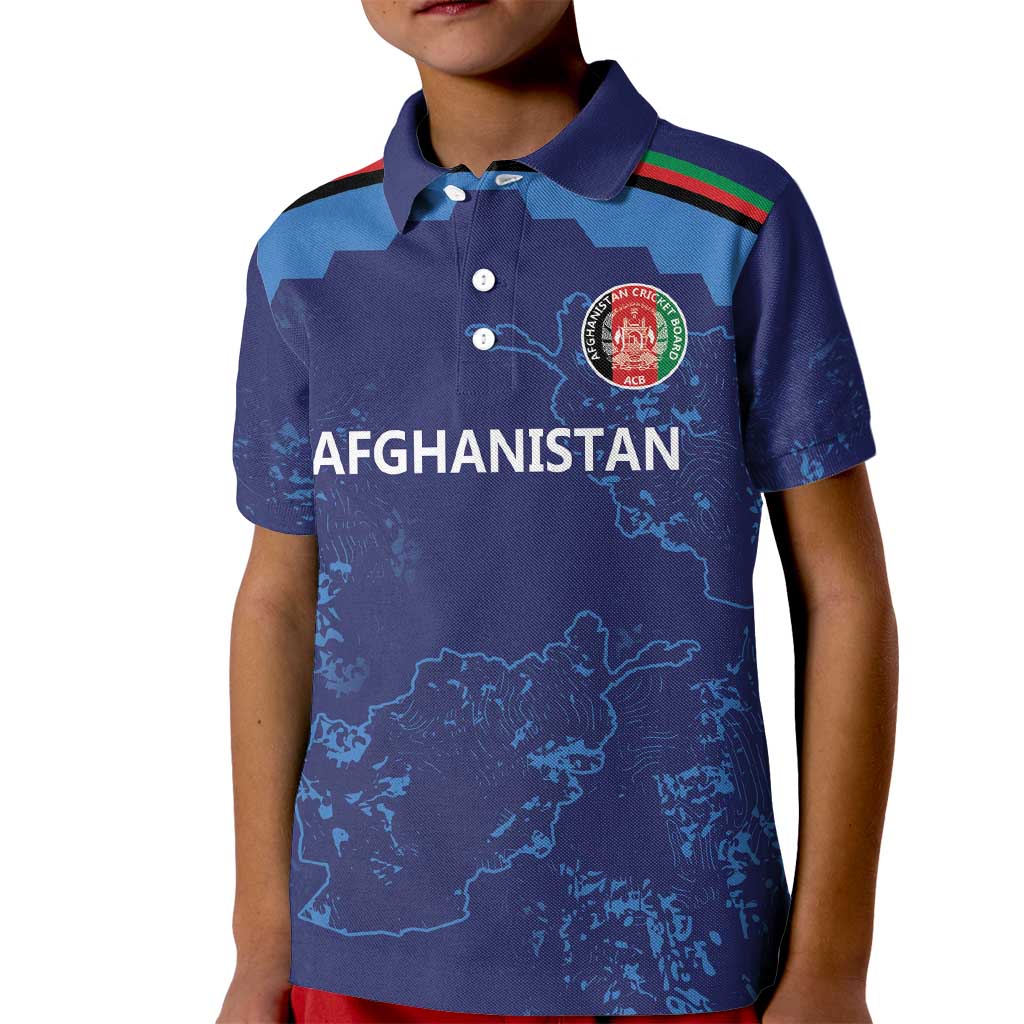 Afghan Atalans Cricket Custom Kid Polo Shirt Afghanistan Map with Sporty Style - Vibe Hoodie Shop