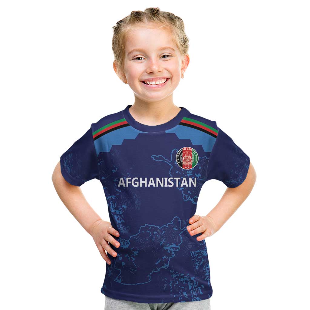 Afghan Atalans Cricket Custom Kid T Shirt Afghanistan Map with Sporty Style - Vibe Hoodie Shop