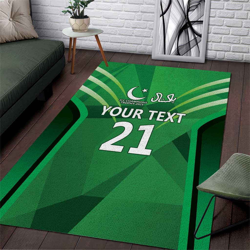 Pakistan Cricket Custom Area Rug The Green Shirts with Sporty Pattern - Vibe Hoodie Shop