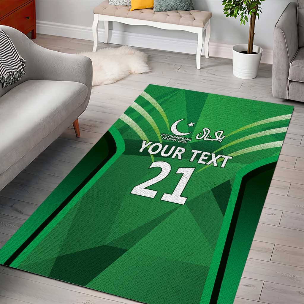 Pakistan Cricket Custom Area Rug The Green Shirts with Sporty Pattern - Vibe Hoodie Shop