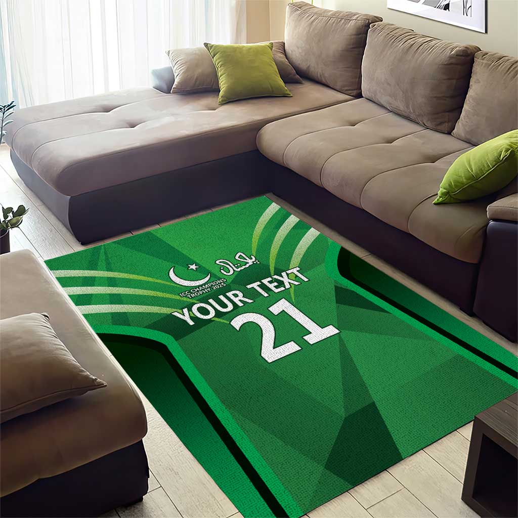 Pakistan Cricket Custom Area Rug The Green Shirts with Sporty Pattern - Vibe Hoodie Shop