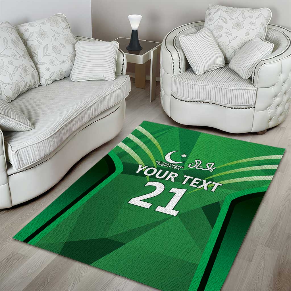 Pakistan Cricket Custom Area Rug The Green Shirts with Sporty Pattern - Vibe Hoodie Shop