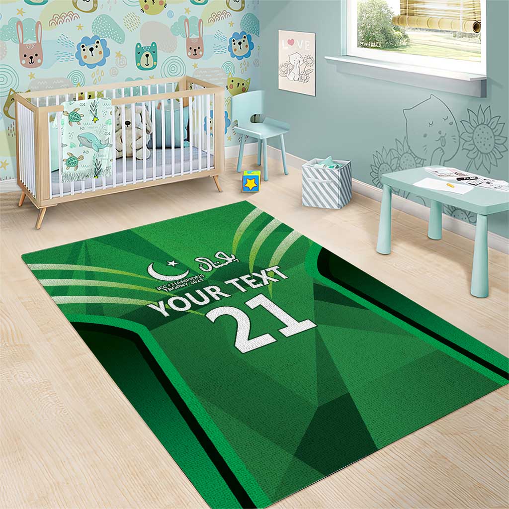 Pakistan Cricket Custom Area Rug The Green Shirts with Sporty Pattern - Vibe Hoodie Shop