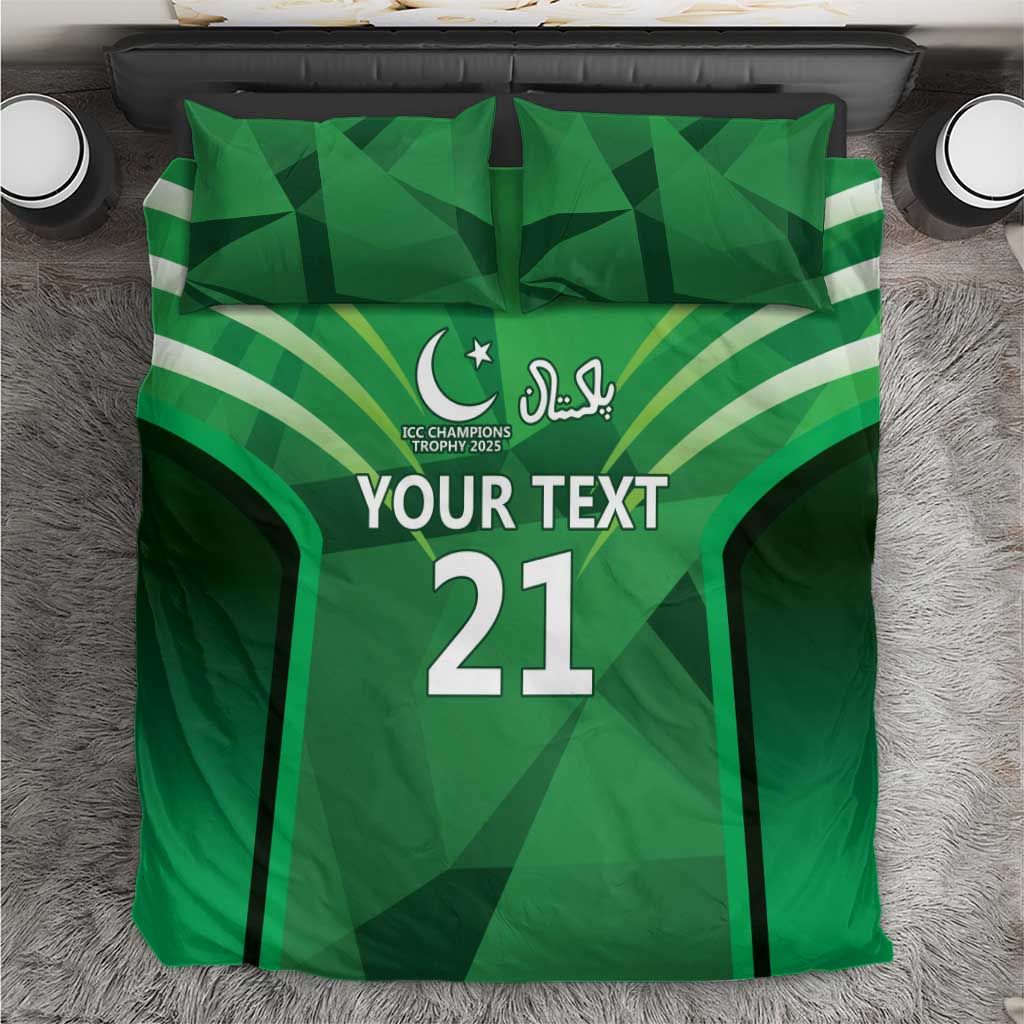 Pakistan Cricket Custom Bedding Set The Green Shirts with Sporty Pattern - Vibe Hoodie Shop