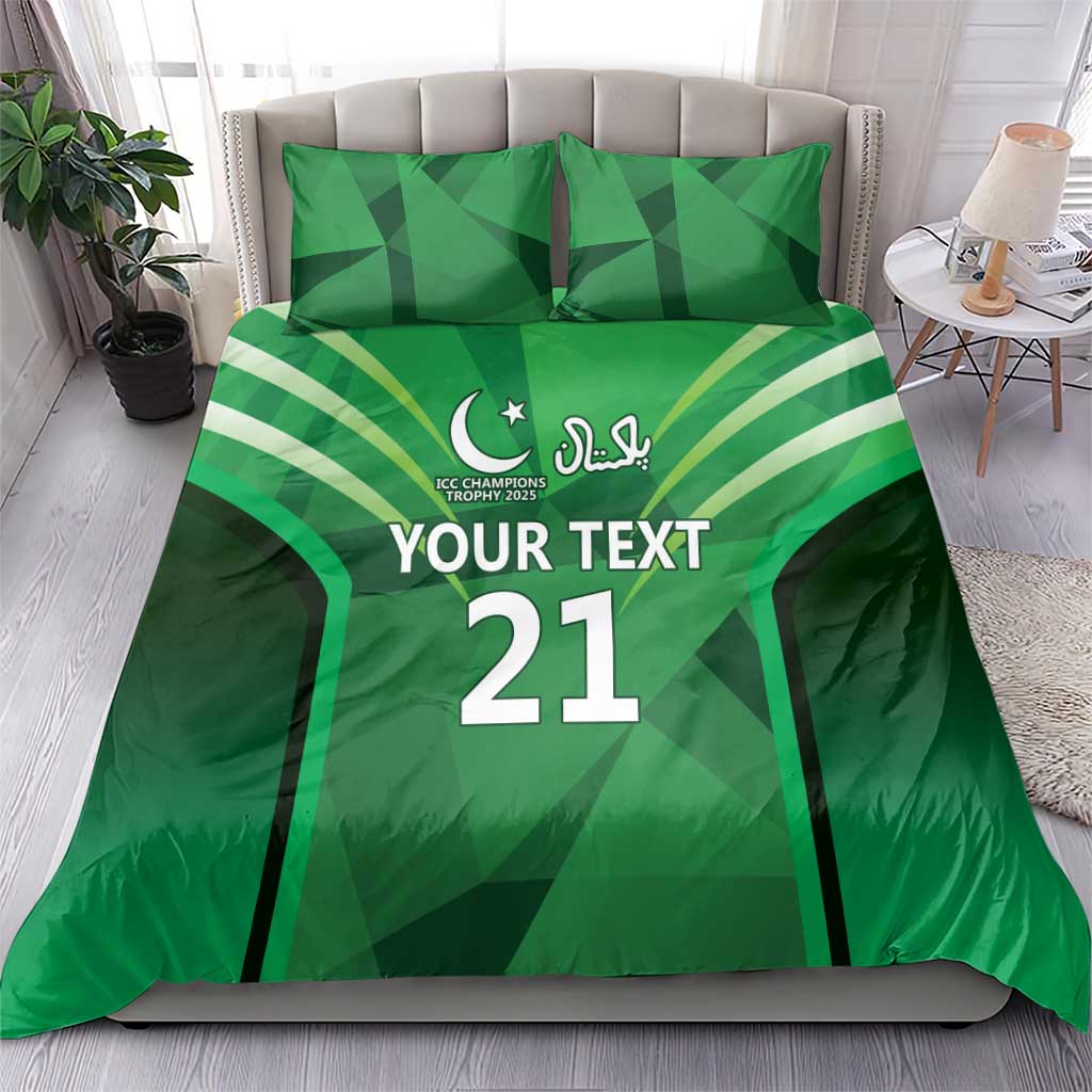 Pakistan Cricket Custom Bedding Set The Green Shirts with Sporty Pattern - Vibe Hoodie Shop