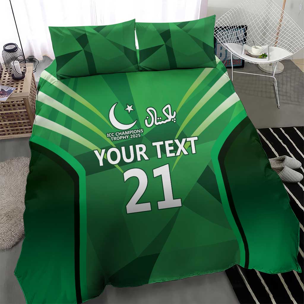 Pakistan Cricket Custom Bedding Set The Green Shirts with Sporty Pattern - Vibe Hoodie Shop