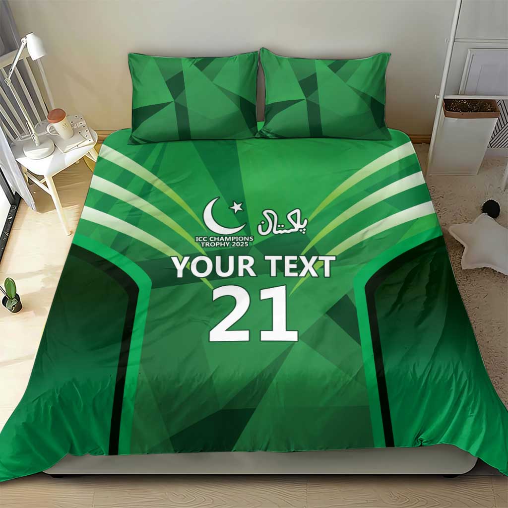 Pakistan Cricket Custom Bedding Set The Green Shirts with Sporty Pattern - Vibe Hoodie Shop