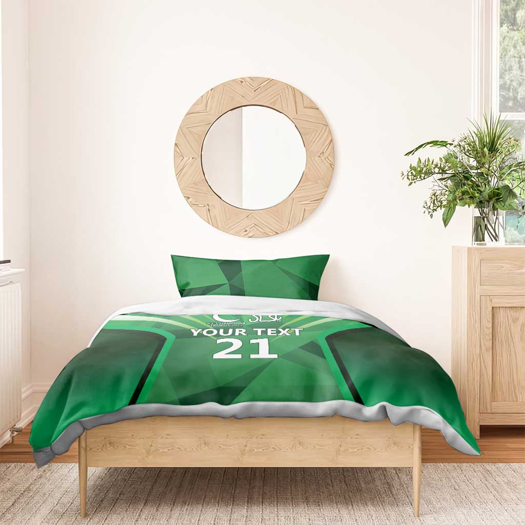 Pakistan Cricket Custom Bedding Set The Green Shirts with Sporty Pattern - Vibe Hoodie Shop