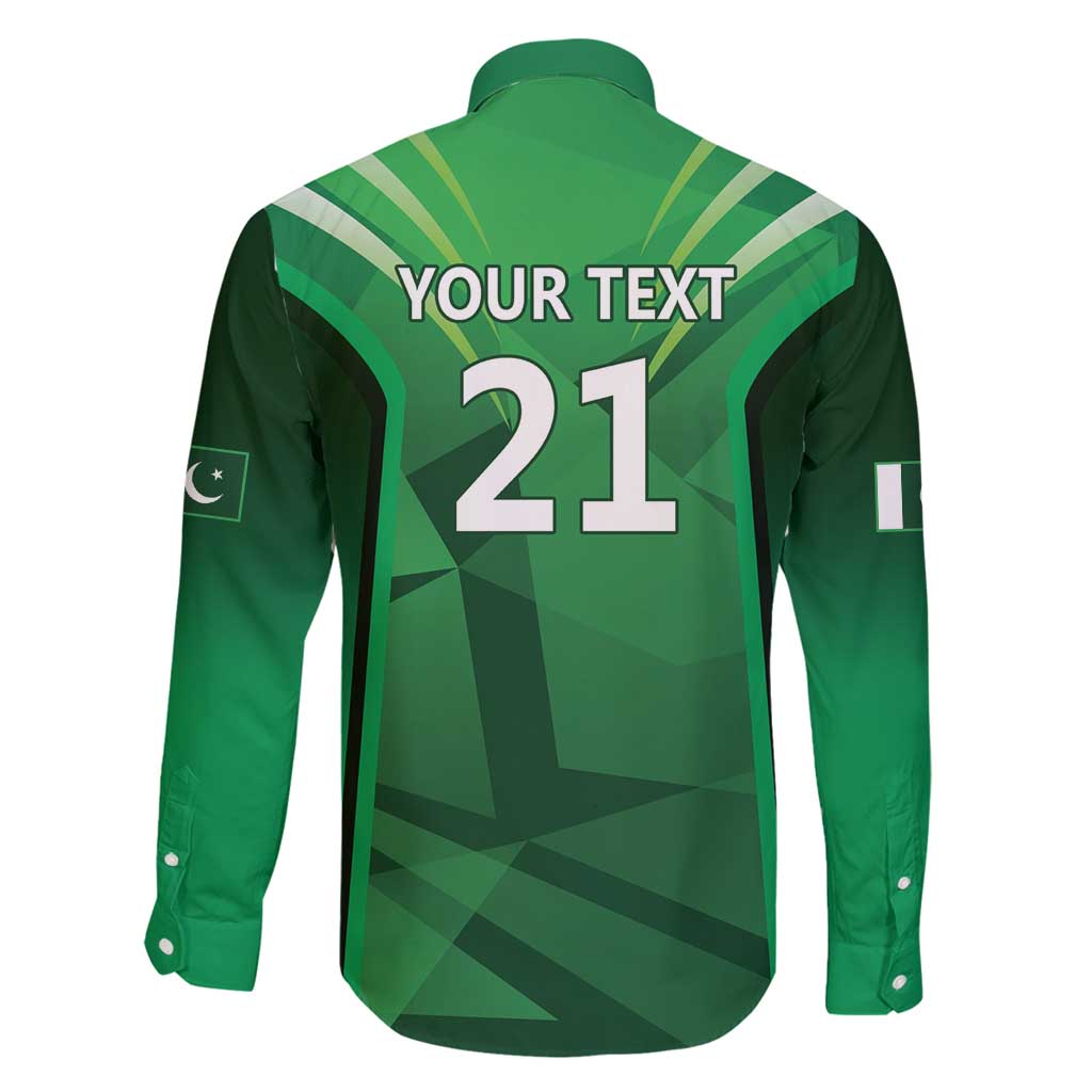 Pakistan Cricket Custom Family Matching Long Sleeve Bodycon Dress and Hawaiian Shirt The Green Shirts with Sporty Pattern