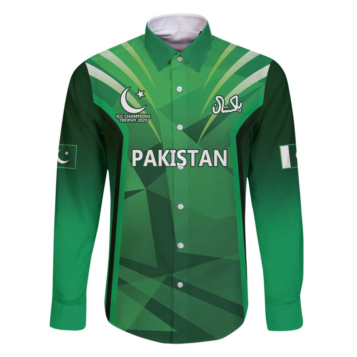 Pakistan Cricket Custom Family Matching Off The Shoulder Long Sleeve Dress and Hawaiian Shirt The Green Shirts with Sporty Pattern