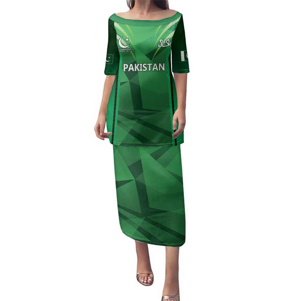 Pakistan Cricket Custom Family Matching Puletasi and Hawaiian Shirt The Green Shirts with Sporty Pattern