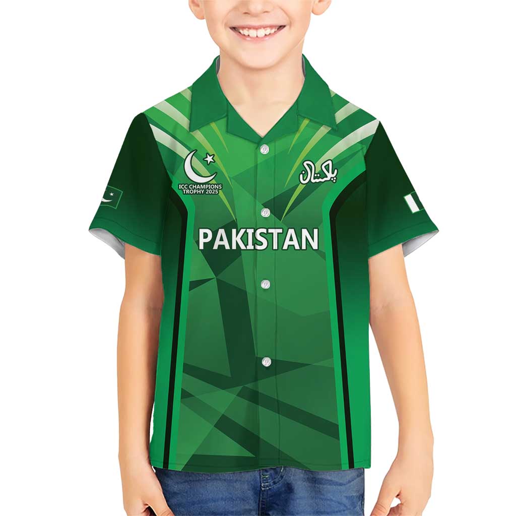 Pakistan Cricket Custom Family Matching Short Sleeve Bodycon Dress and Hawaiian Shirt The Green Shirts with Sporty Pattern