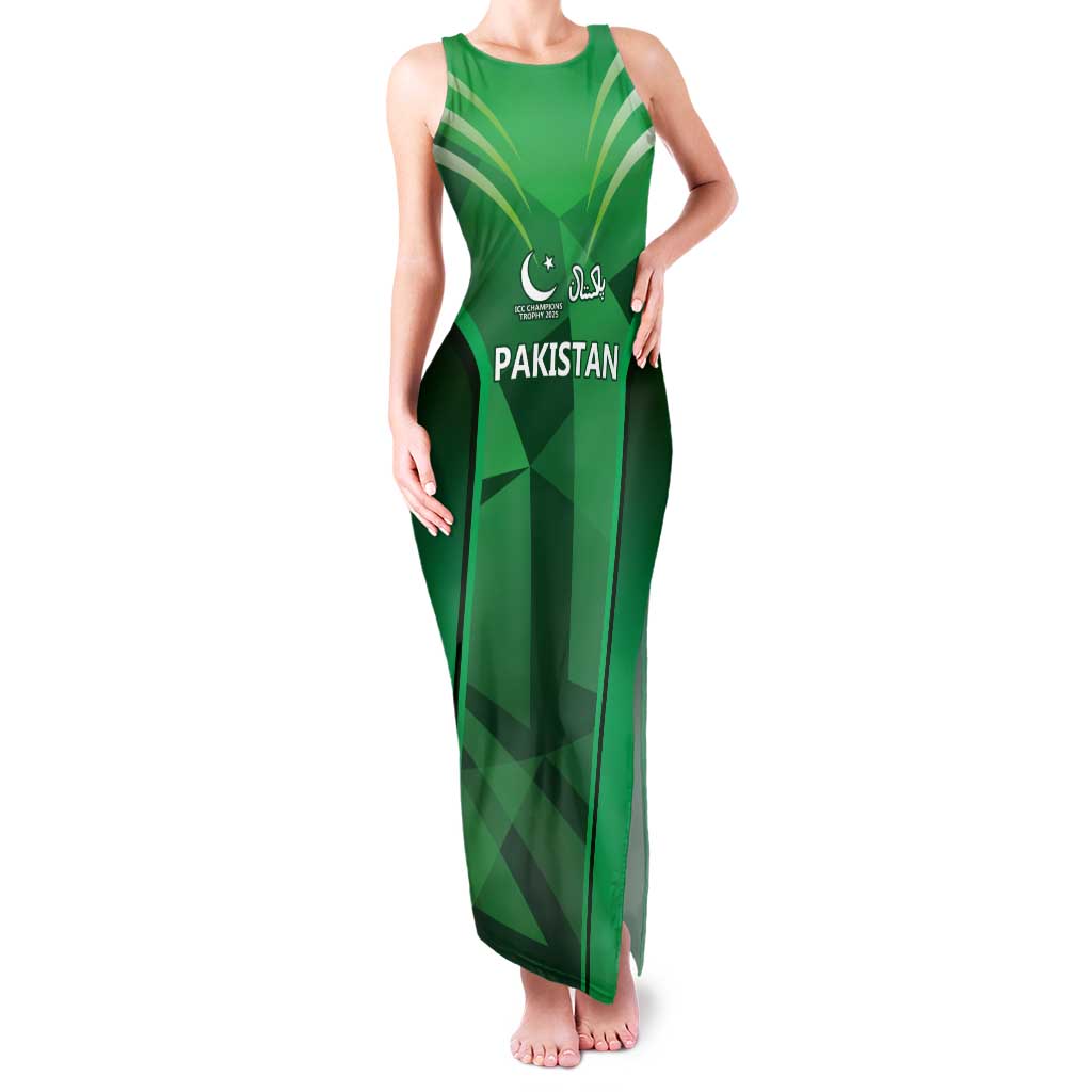 Pakistan Cricket Custom Family Matching Tank Maxi Dress and Hawaiian Shirt The Green Shirts with Sporty Pattern