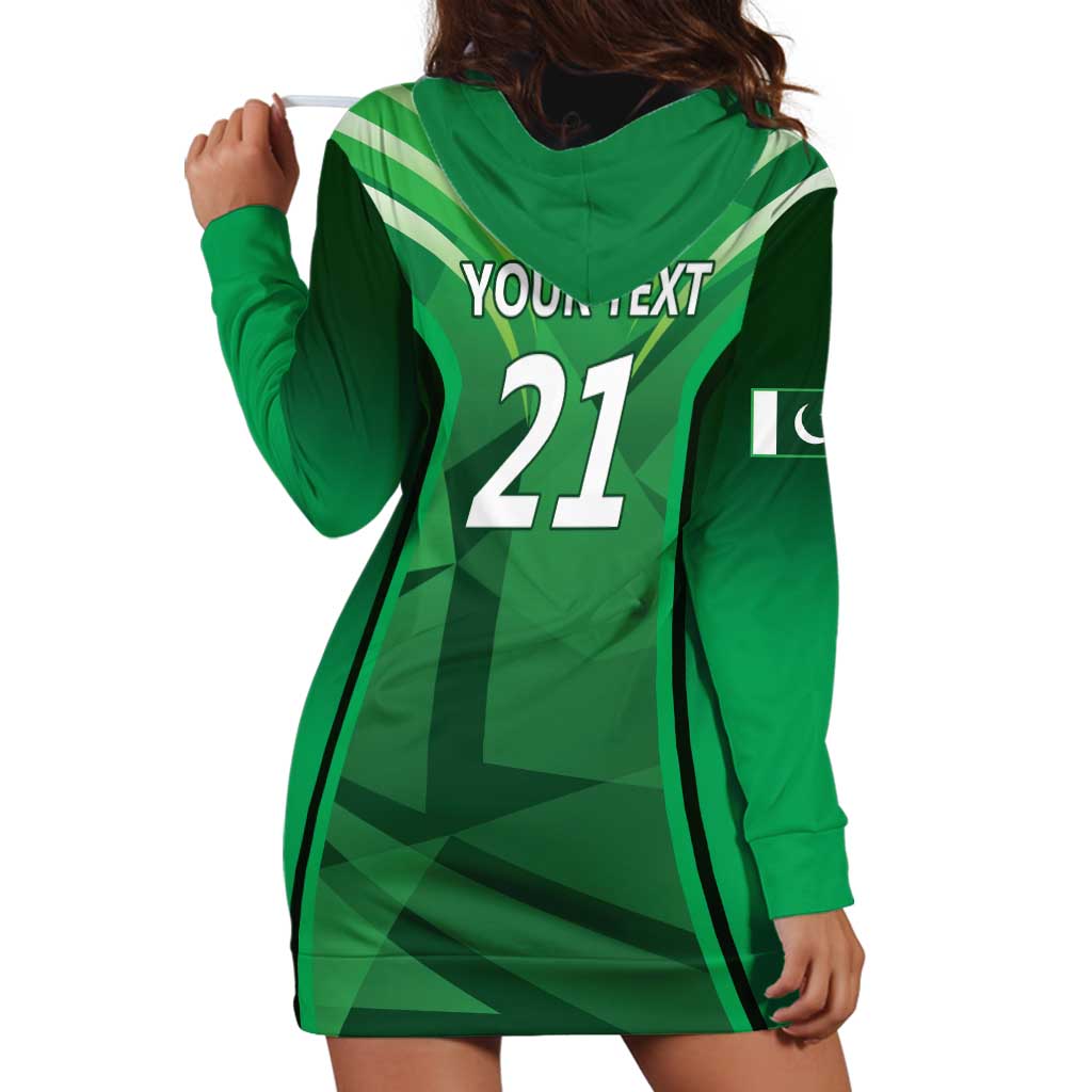 Pakistan Cricket Custom Hoodie Dress The Green Shirts with Sporty Pattern - Vibe Hoodie Shop